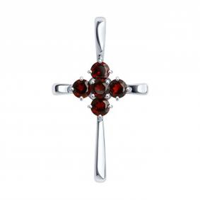 Серебряная подвеска SOKOLOV 92030722 с гранатом 92030722 фото