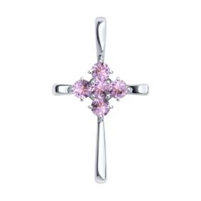 Серебряная подвеска SOKOLOV 92030723 с аметистом 92030723 фото