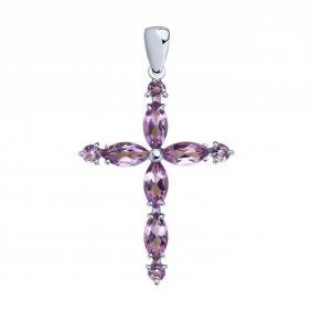 Серебряная подвеска SOKOLOV 92030729 с аметистом 92030729 фото