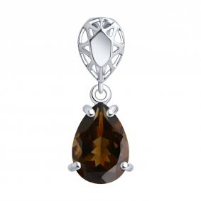 Серебряная подвеска SOKOLOV 92030736 с раухтопазом 92030736 фото