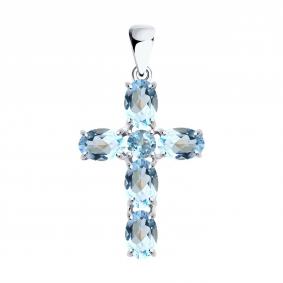 Серебряная подвеска SOKOLOV 92030745-91 с топазом 92030745-91 фото