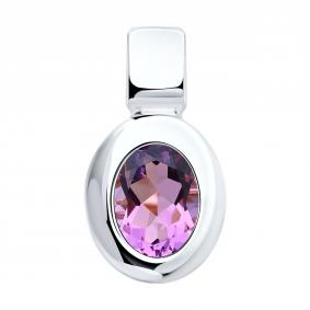 Серебряная подвеска SOKOLOV 92030797 с аметистом 92030797 фото