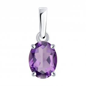 Серебряная подвеска SOKOLOV 92030824 с аметистом 92030824 фото