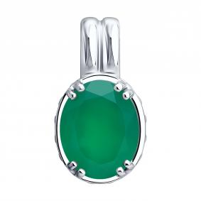Серебряная подвеска SOKOLOV 92030864 с фианитом и агатом 92030864 фото
