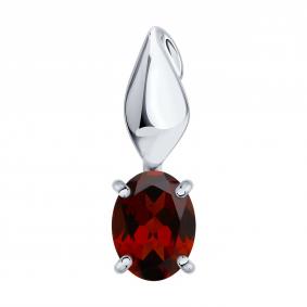 Серебряная подвеска SOKOLOV 92030867 с гранатом 92030867 фото