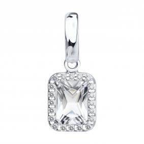 Серебряная подвеска SOKOLOV 92030874 с фианитом и горным хрусталём 92030874 фото