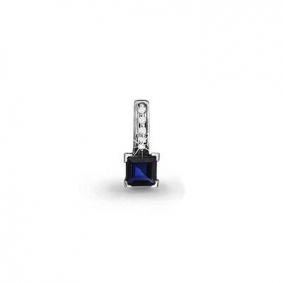 Подвеска из белого золота AQUAMARINE 920379 с бриллиантом и сапфиром 920379 фото
