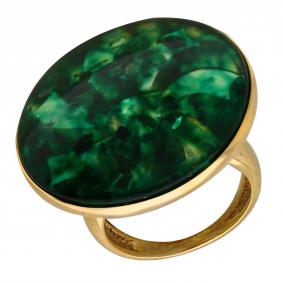 Кольцо из золочёного серебра Дарвин 920432421ba-з с янтарём 920432421ba-з фото