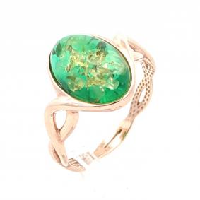 Кольцо из золочёного серебра Дарвин 920442022aa-з с янтарём 920442022aa-з фото