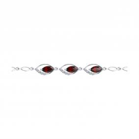 Серебряный браслет SOKOLOV 92050092-91 с фианитом и гранатом 92050092-91 фото