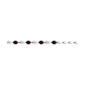 Серебряный браслет SOKOLOV 92050095-91 с фианитом и гранатом 92050095-91 фото