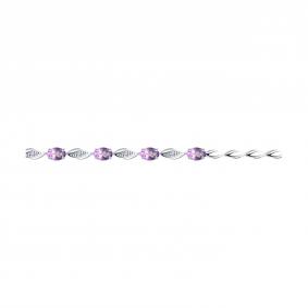 Серебряный браслет SOKOLOV 92050096 с фианитом и аметистом 92050096 фото