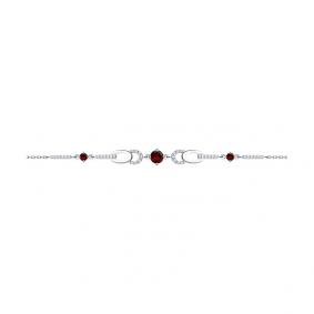 Серебряный браслет SOKOLOV 92050105 с фианитом и гранатом 92050105 фото