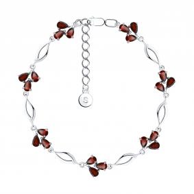 Серебряный браслет SOKOLOV 92050122 с гранатом 92050122 фото