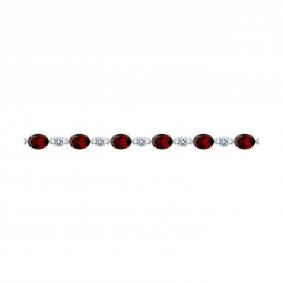 Серебряный браслет SOKOLOV 92050151-91 с фианитом и гранатом 92050151-91 фото