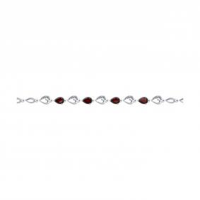 Серебряный браслет SOKOLOV 92050153 с фианитом и гранатом 92050153 фото
