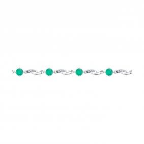 Серебряный браслет SOKOLOV 92050160-91 с фианитом и агатом 92050160-91 фото