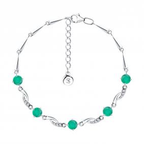 Серебряный браслет SOKOLOV 92050160 с фианитом и агатом 92050160 фото