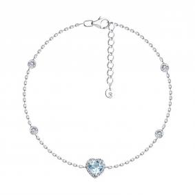 Серебряный браслет SOKOLOV 92050168-91 с топазом и фианитом 92050168-91 фото