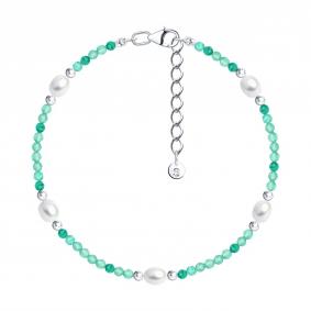 Серебряный браслет SOKOLOV 92050181 с агатом и жемчугом 92050181 фото