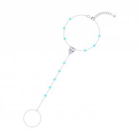 Серебряный браслет SOKOLOV 92050186 с фианитом и бирюзой 92050186 фото