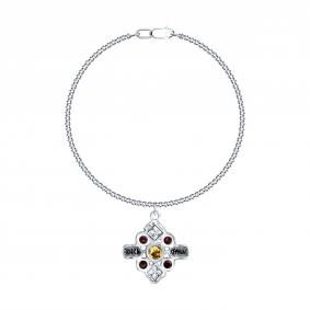 Серебряный браслет SOKOLOV 92050191 с фианитом, цитрином и гранатом 92050191 фото