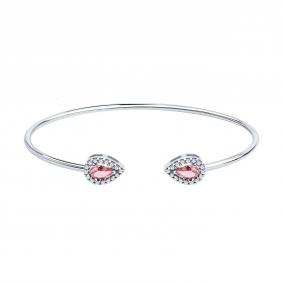 Серебряный браслет SOKOLOV с ситаллом цвета Морганит и фианитом 92050194 92050194 фото