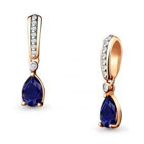 Золотая подвеска AQUAMARINE 920609кс с бриллиантом и сапфиром 920609кс фото