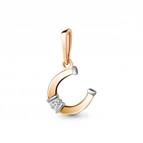 Золотая подвеска AQUAMARINE 920629к с бриллиантом 920629к фото