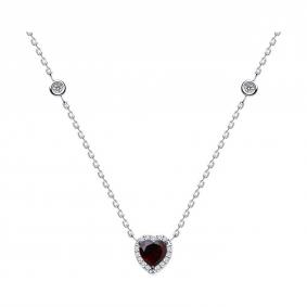 Серебряное колье SOKOLOV 92070076-91 с фианитом и гранатом 92070076-91 фото