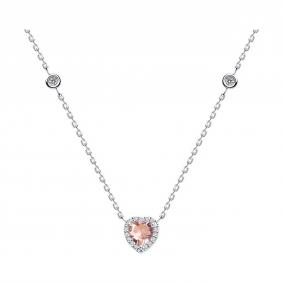 Серебряное колье SOKOLOV с ситаллом цвета Морганит и фианитом 92070077-91 92070077-91 фото