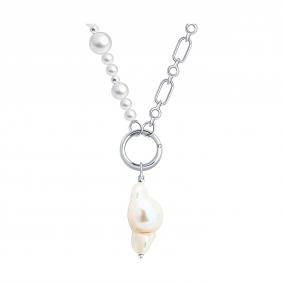 Серебряное колье SOKOLOV 92070129 с жемчугом 92070129 фото