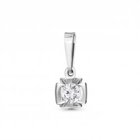 Подвеска из белого золота AQUAMARINE 920795 с бриллиантом 920795 фото