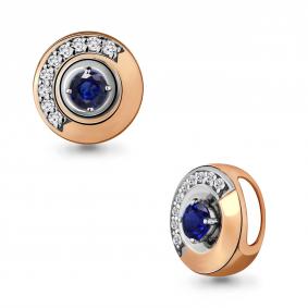 Золотая подвеска AQUAMARINE 920870кс с бриллиантом и сапфиром 920870кс фото