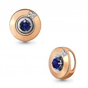 Золотая подвеска AQUAMARINE 920873кс с бриллиантом и сапфиром 920873кс фото