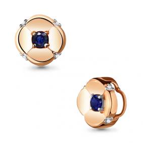 Золотая подвеска AQUAMARINE 920876кс с бриллиантом и сапфиром 920876кс фото