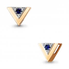 Золотая подвеска AQUAMARINE 920891кс с бриллиантом и сапфиром 920891кс фото