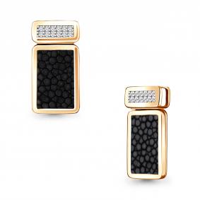 Подвеска из золота AQUAMARINE с бриллиантом и кожей ската 920949к 920949к фото