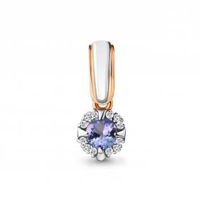 Золотая подвеска AQUAMARINE 920980к с бриллиантом и танзанитом 920980к фото
