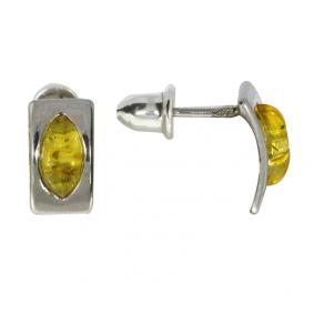 Серебряные серьги Дарвин 922020005aa-л с янтарём 922020005aa-л фото