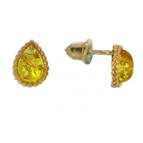 Серьги из золочёного серебра Дарвин 922022032aa-л с янтарём 922022032aa-л фото