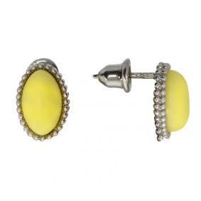 Серебряные серьги Дарвин 922031050ba-ж с янтарём 922031050ba-ж фото