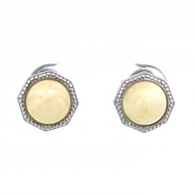 Серебряные серьги Дарвин 922031350aa-ж с янтарём 922031350aa-ж фото