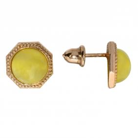 Серьги из золочёного серебра Дарвин 922032350aa-ж с янтарём 922032350aa-ж фото
