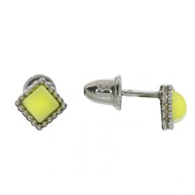 Серебряные серьги Дарвин 922037037aa-б с янтарём 922037037aa-б фото