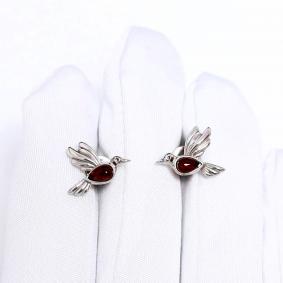 Серебряные серьги Дарвин 922041202ia-к с янтарём 922041202ia-к фото