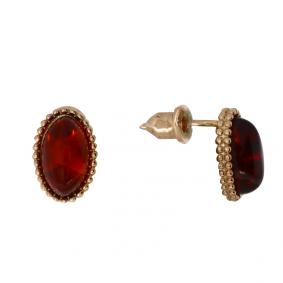 Серьги из золочёного серебра Дарвин 922042050ba-к с янтарём 922042050ba-к фото