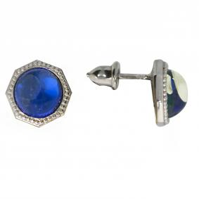 Серебряные серьги Дарвин 922401350aa-с с янтарём 922401350aa-с фото