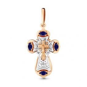 Золотая подвеска AQUAMARINE 922474кс с сапфиром 922474кс фото