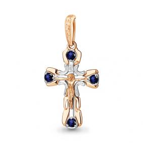 Золотая подвеска AQUAMARINE 922728кс с сапфиром 922728кс фото